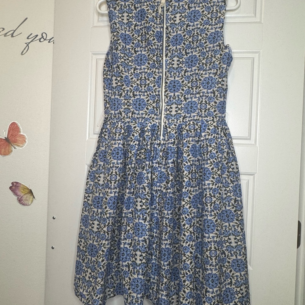 Blue Patterned Midi Dress - Picture 4 of 6